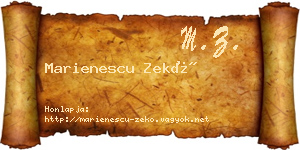 Marienescu Zekő névjegykártya